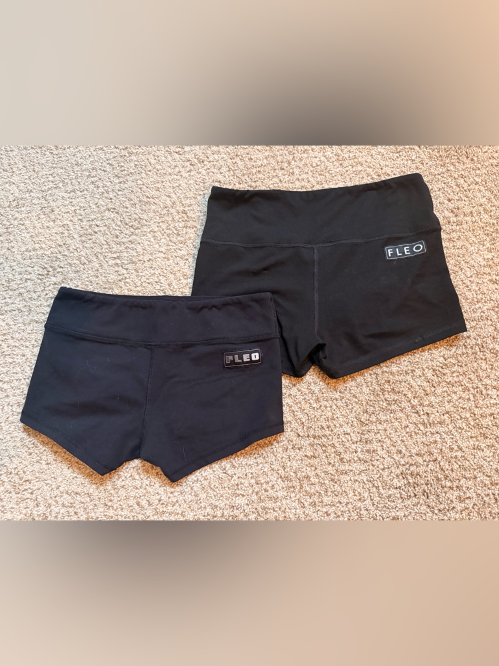 Fleo Basic Black Workout Booty Shorts - Sz Medium